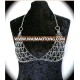 Women Sexy Silver Mesh Body Chain Bra Slave Harness